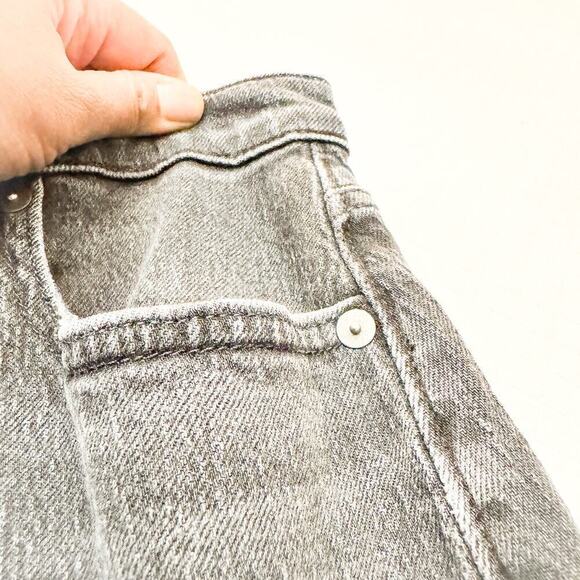 Madewell Balloon Charcoal Black Wash Frayed Hem Denim Stretch Jeans Size 23 - Picture 7 of 8